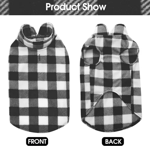 Vista 4 de KAMA BRIDAL - Abrigo de primavera, otoño e invierno para perros y gatos, chaleco de forro polar con capucha para perros, suéter delgado, a cuadros