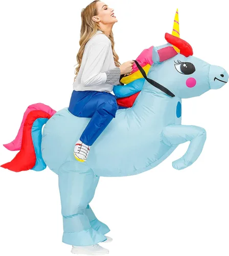 Vista 3 de KOOY Disfraz inflable para adultos disfraces inflables de Halloween disfraz de unicornio para adultos disfraz de Halloween para adultos disfraces