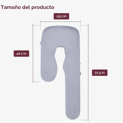 Vista 7 de Momcozy Funda de almohada de embarazo para Dreamlign U Pro, almohada de maternidad para dormir, almohada ajustable para piernas, soporte para U