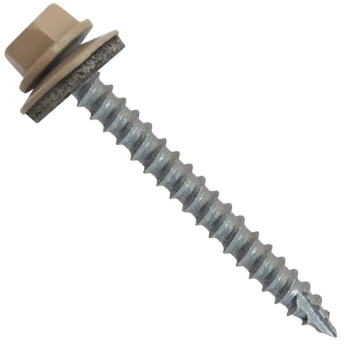 Vista 219 de TORNILLOS PARA TECHOS DE METAL #14: (250) Tornillos x 1" ABC GRIS Tornillo para techo de chapa metálica con cabeza hexagonal y arandela.