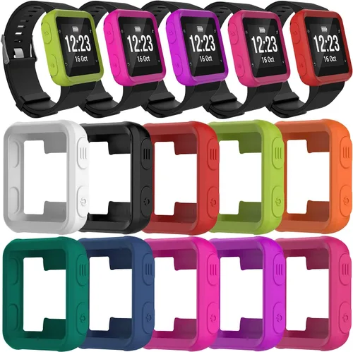Vista 3 de REYDA Paquete de 2 fundas de reloj compatibles con Garmin Forerunner 35/30, ultrafinas de silicona suave con borde de parachoques, resistente a