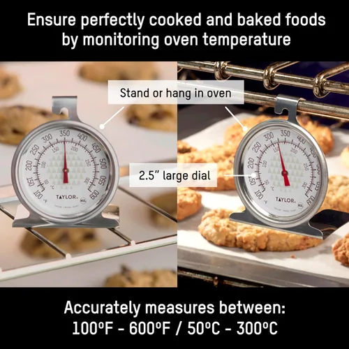 Vista 2 de Taylor Termómetro para horno de cocina con esfera grande de 2,5 pulgadas, analógico
