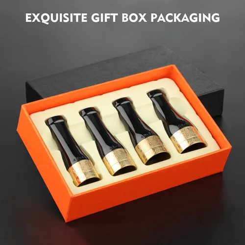 Vista 6 de Scotte Boquilla de cigarro para hombres y mujeres, portátil, 4 tamaños, con caja de regalo (negro y dorado)