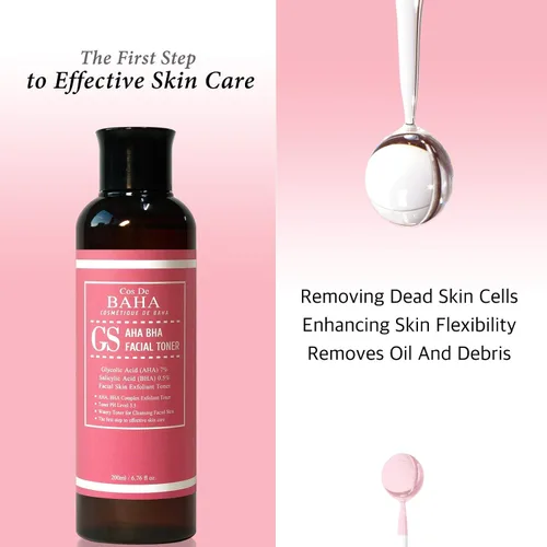 Vista 2 de Ácido glicólico 7% AHA + ácido salicílico 0.5% BHA tónico facial - Sin alcohol para una piel de aspecto más suave, 6.76 onzas líquidas (6.8 fl oz)