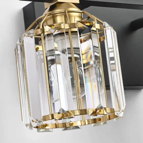 Vista 6 de SOLFART Cristal 1 luz de tocador de baño sobre espejo de pared de aplique 4.3 pulgadas 1T