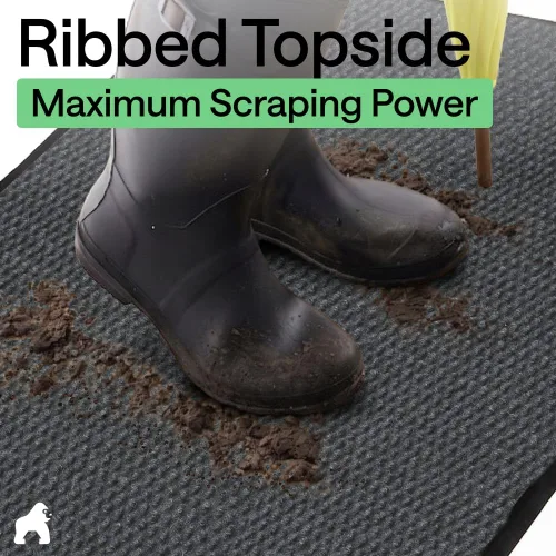 Vista 61 de Gorilla Grip - Tapete afelpado original de goma con perfil bajo, resistente, duradero, impermeable y fácil de limpiar para interior y exterior Marrón