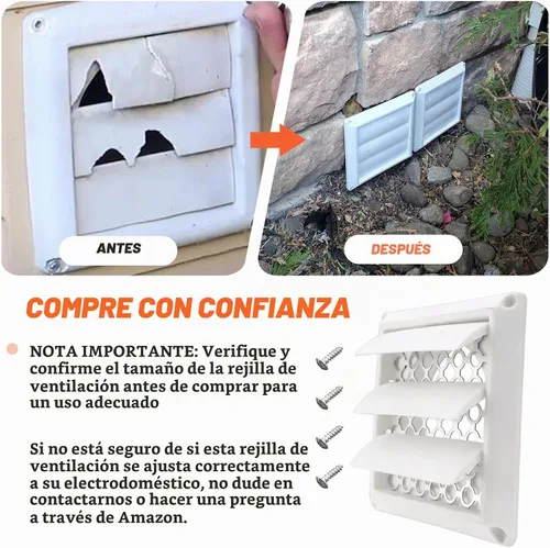 Vista 7 de Beaquicy - Cubierta de ventilación de secadora de 4 pulgadas - Tapa de escape blanca para exteriores con pantalla de protección de plagas integrada