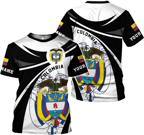 Vista 2 de Ligthuy - Camisa personalizada de Colombia 3D, camisas personalizadas con la bandera de Colombia para hombres y mujeres, camiseta del orgullo
