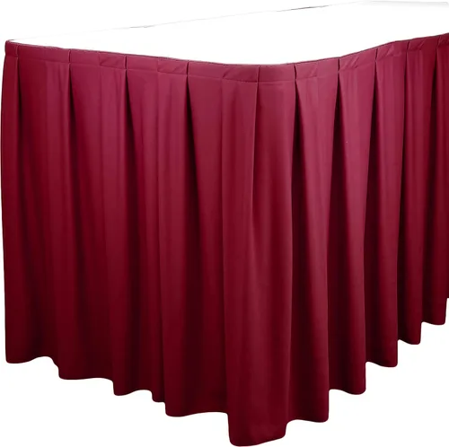 Vista 15 de TableLinensforLess Faldón de mesa de poliéster, altura de mesa (13 pies, plisado, bosque)