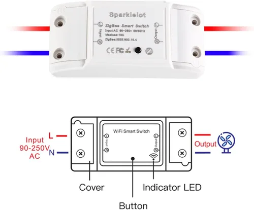 Vista 6 de Zigbee Smart Home WiFi Interruptor remoto inalámbrico, controlador de luz LED, módulo de relé de bricolaje, compatible con Alexa y Google Home