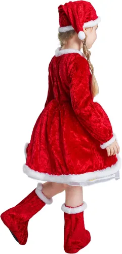 Vista 4 de IKALI Kids Holiday Santa Claus Costume Christmas Dress Holiday Party Dress-up Outfit for Boys Girls Children