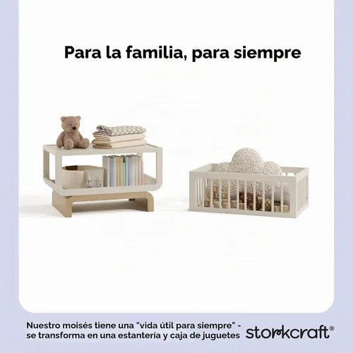 Vista 5 de Storkcraft Santorini Deluxe - Cuna convertible 3 en 1, color escarchado Avena esmerilada
