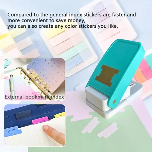 Vista 5 de Sticky Index Labs Maker, operado manualmente rápido y fácil de hacer pestañas, se puede utilizar para el hogar, bricolaje y manualidades, escuela