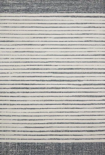 Vista 4 de Loloi Hagen Collection HAG-04 - Alfombra de área de 6 pies y 7 pulgadas x 9 pies 2 pulgadas, color blanco y azul marino Blanco / azul marino