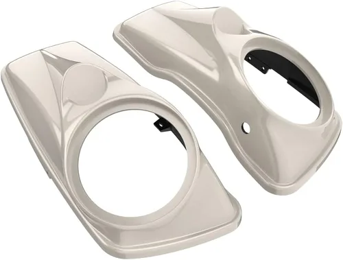 Vista 18 de Tapas para bocinas de motocicleta aptas para 2014+ Harley Touring Hard Saddle Bags - Whisky ámbar, 8 pulgadas Amber Whiskey