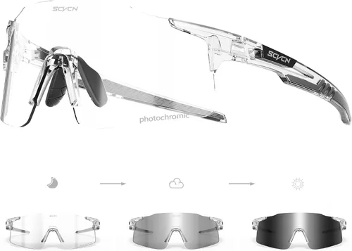 Vista 9 de SCVCN Gafas de ciclismo fotocromáticas deportivas para hombres y mujeres, gafas de sol para bicicleta MTB, protección UV400, marco TR90