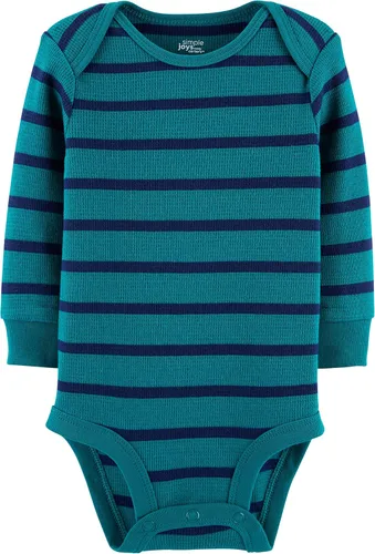 Vista 2 de Simple Joys by Carters Unisex Babies Long-Sleeve Thermal Bodysuits Pack of 4