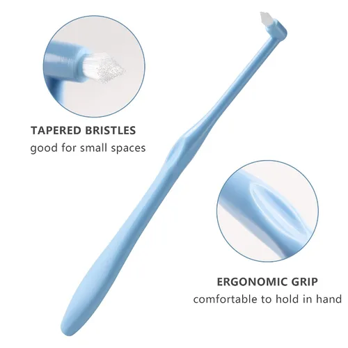 Vista 3 de LOVEWEE End-Tuft - Cepillo de dientes cónico, 6 piezas de cepillo interespacial copetudo, cepillo de dientes Wisdom Gap para ortodoncia, ortodoncia