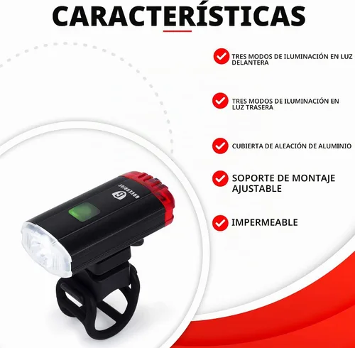 Vista 3 de Luz recargable para casco de bicicleta - Luz de bicicleta