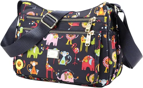 Vista 2 de Bolso de hombro para mujer, diseño de patrón de flores, bolso de viaje para mujer, bolso de mensajero de nailon de verano para mujer, bolso mujer