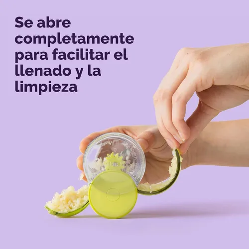 Vista 6 de Chef'n GarlicZoom Picadora de ajos, picadora de ajo de mano con acción rodante, fácil de usar y limpiar, tamaño compacto para preparación rápida