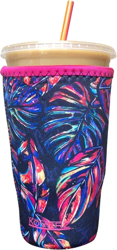 Vista 12 de Funda Koverz para café helado, funda aislante de neopreno para taza, se ajusta a una taza de café de 32 Oz., lavable y reutilizable, accesorios