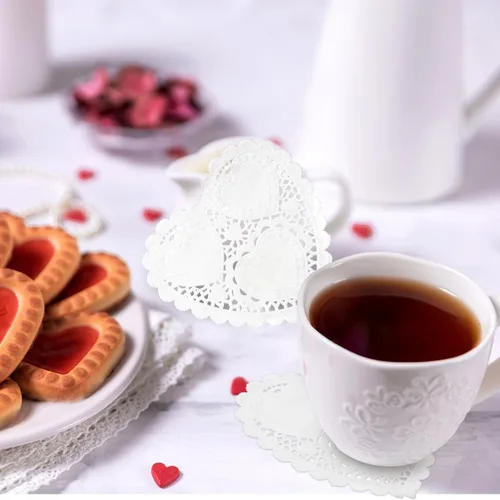Vista 7 de 200 piezas de juguetes de San Valentín con forma de corazón de 4 pulgadas con encaje para el día de San Valentín, manualidades, boda, cumpleaños