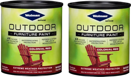 Vista 6 de Wolman 360350 Pintura para muebles de exterior, cuarto de galón, rojo Rojo (Colonial Red)