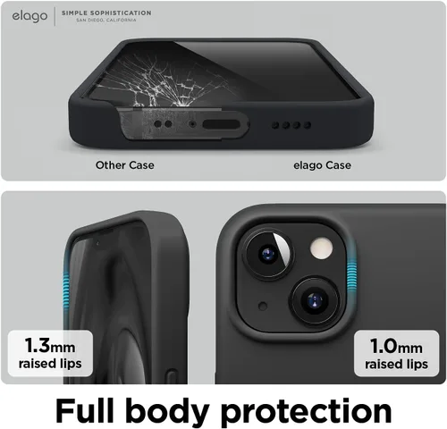 Vista 5 de elago Funda de silicona líquida prémium para iPhone 13 Mini, color negro