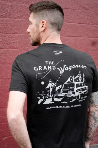 Vista 3 de Jeep Camiseta vintage Wagoneer negra para hombre