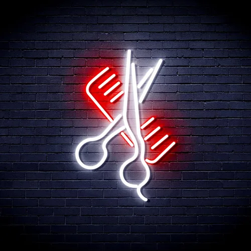 Vista 22 de AdvPro Comb & Scissors Flex Silicone LED Neon Sign - Azul - st16s32-fnu0363-b