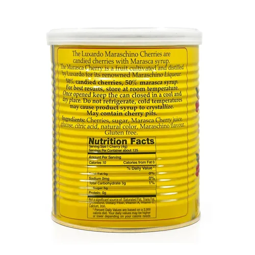 Vista 2 de Luxardo Cerezas gourmet al marrasquino, lata de 2.2 libras