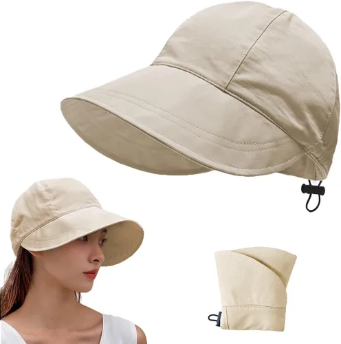 Vista 10 de huablo UPF 50+ Womens Sun Hat Wide Brim Sun Hat UV Protection Hiking Fishing Hat Adjustable Head Circumference for Easy Carry Negro