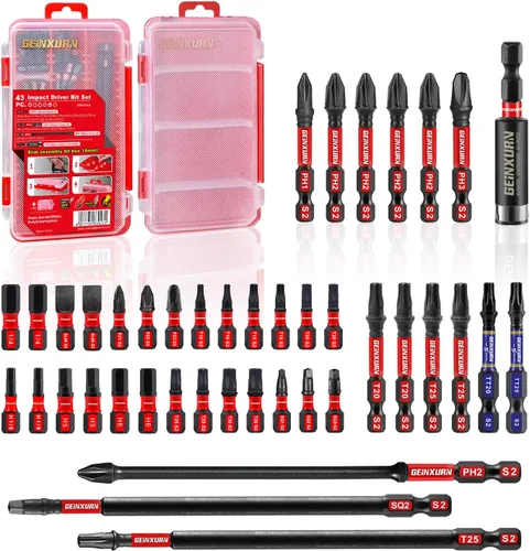 Vista 10 de Geinxurn Juego de Puntas de Destornillador de Impacto, 71 Piezas, Estuche de Almacenamiento Magnético de Acero S2, Puntas de Inserción Múltiple