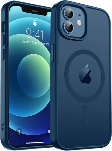 Vista 383 de zapica Funda magnética para iPhone Air, con protector de pantalla de vidrio templado, compatible con MagSafe, translúcida mate, a prueba de golpes