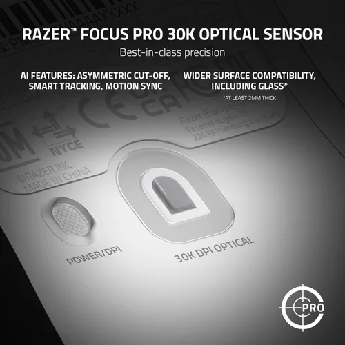 Vista 3 de Razer Viper V2 Pro HyperSpeed - Mouse inalámbrico para juegos 208oz ultraligero interruptores ópticos Gen-3 sensor óptico de 30 K controles DPI