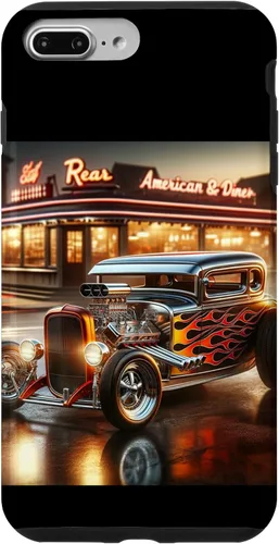 Vista 12 de Classic Hot Rod Retro Vintage Custom Hotrod Car Illustration Case for iPhone 17