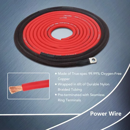 Vista 5 de RECOIL PCK4 True 4 calibre 99.99% libre de oxígeno de cobre completo amplificador kits de cableado