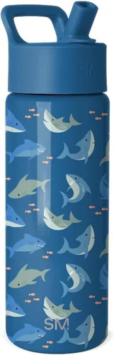 Vista 76 de Simple Modern Botella de agua para niños con tapa con pajilla, vaso aislado de acero inoxidable de 14 onzas para niños y a prueba de derrames