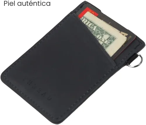 Vista 4 de Thread Wallets Cartera minimalista ultra delgada para tarjetas, Negro, Talla única, Casual