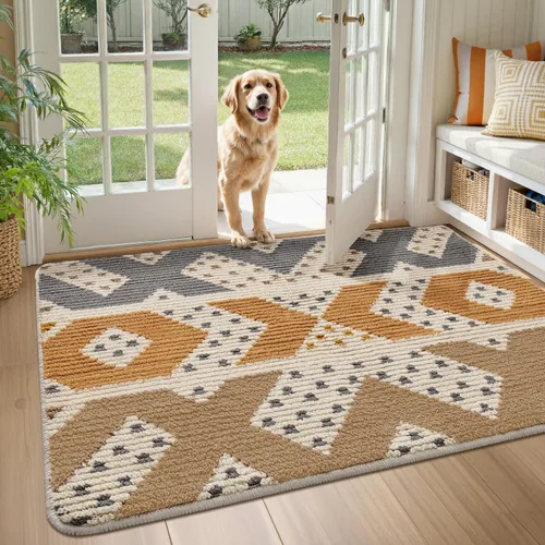 Vista 3 de Color&Geometry Tapetes para puertas interiores, 24 x 36 pulgadas, alfombras para puerta delantera, para entrada interior, antideslizantes, lavables