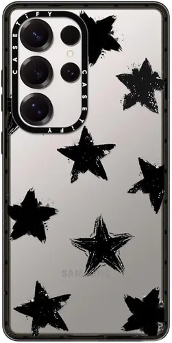 Vista 61 de CASETiFY Funda de impacto para Galaxy S22+ - Adhesivo Aries Moross, color negro transparente