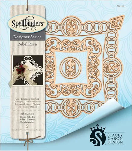 Vista 4 de Spellbinders Card Creator Jewels Rebel Rose Grabado/Obleas finas Troqueles