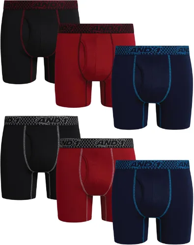 Vista 12 de AND1 Calzoncillos tipo bóxer para hombre, paquete de 6 unidades de platino con bolsa para mosca, calzoncillos tipo bóxer para hombre, entrepierna