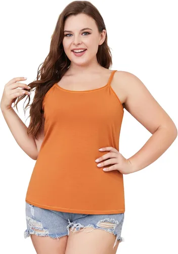 Vista 65 de Camisa Attraco de algodón, con tirantes estilo espagueti, con brasier incorporado, 2 paquetes, para mujer