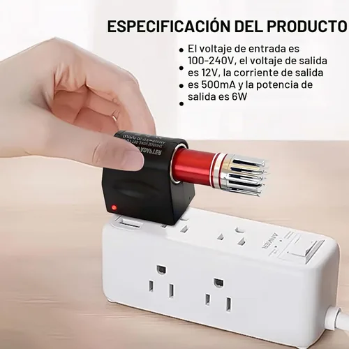 Vista 4 de Convertidor universal de CA a CC, DC 12V 500mA encendedor de cigarrillos de coche a adaptador de toma de corriente, adaptador hembra de CA a CC
