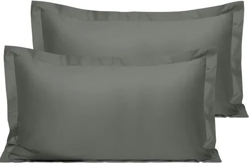 Vista 21 de NTBAY Fundas de almohada estándar de algodón – Fundas de almohada de algodón egipcio de 500 hilos, paquete de 2 fundas de almohada Oxford súper