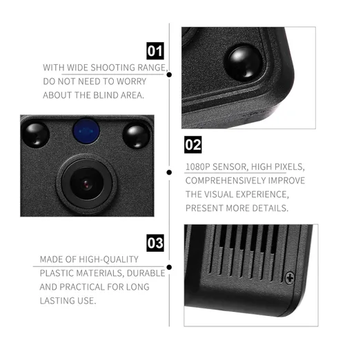 Vista 3 de HEALLILY 1080P Wireless HD Camera 155 Wide Angle Camera Mini Sensor Night Vision Camera Portable Security Camera