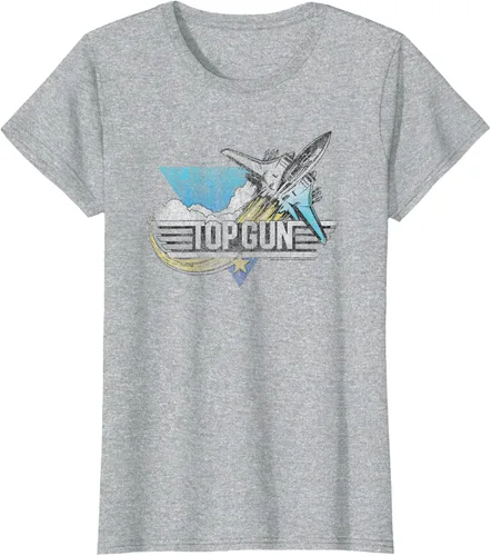 Vista 32 de Top Gun Illustrated F-14 Triangle Art Camiseta, Azul / Patchwork, S Azul Marino