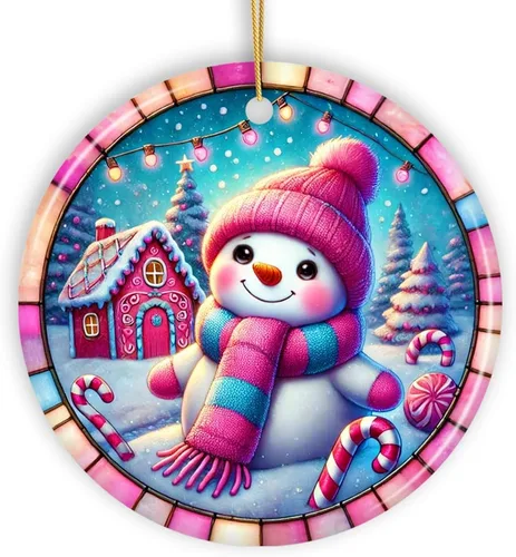 Vista 20 de Adorno de Navidad de trineo ártico, muñeco de nieve, hecho a mano, regalo de invierno helado